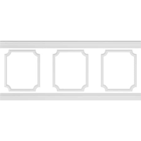 Ekena Millwork 94 1/2"L (Adjustable 40"H to 44"H) Ashford Scalloped Panel Traditional Wainscot Paneling Kit WPKUSC051P040